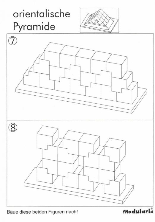 Orientalische Pyramide - Figuren 07 - 08 - räumliches Legespiel / Modularix-System mit 18 Bauelementen zur Förderung von Motorik, Konzentration und dreidimensionalen Denken Orientalische Pyramide - Figuren 07 - 08 - für Kinder und Senioren