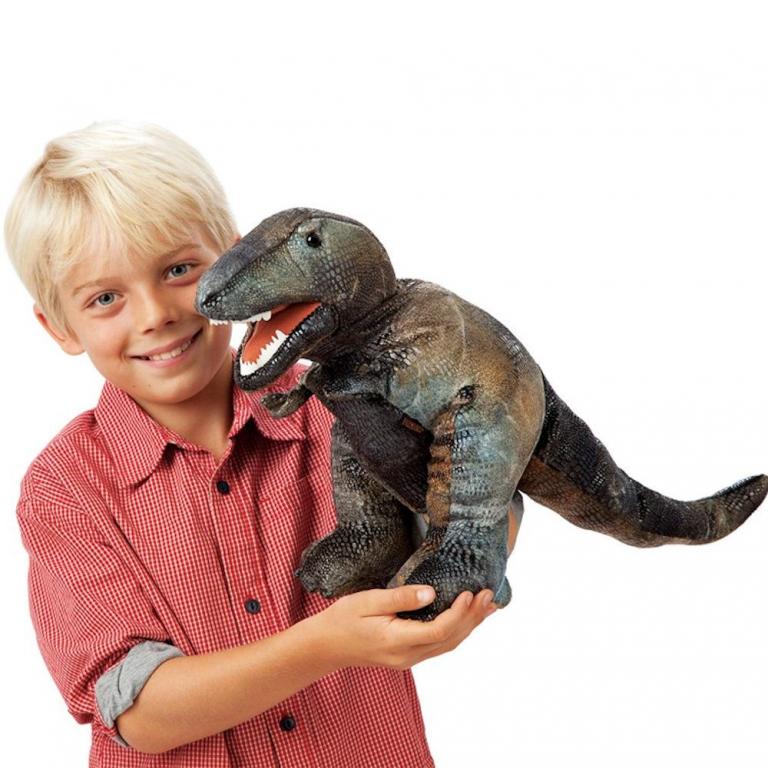 T-Rex Handpuppe von Folkmanis - bespielbar sind Maul und Vorderbeine