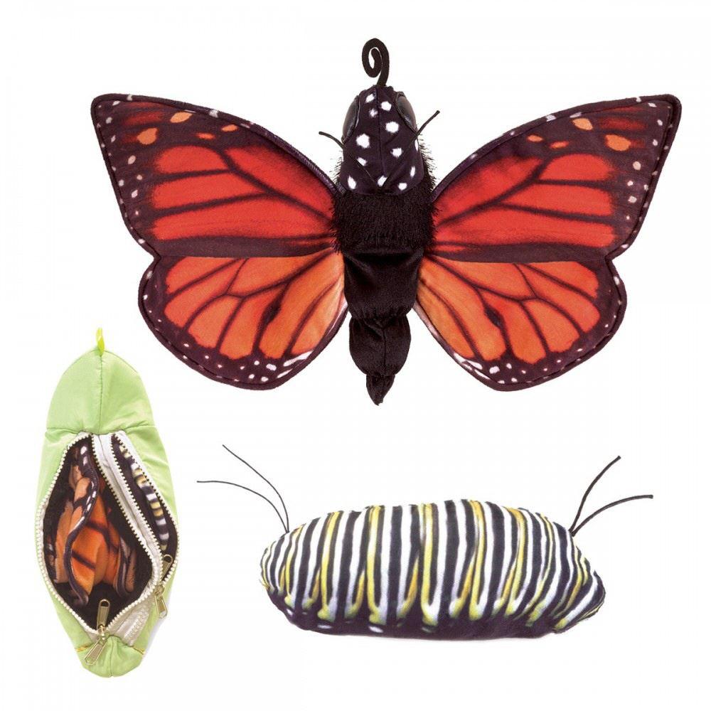 Tier-Handpuppe von Folkmanis - Metamorphose Schmetterling