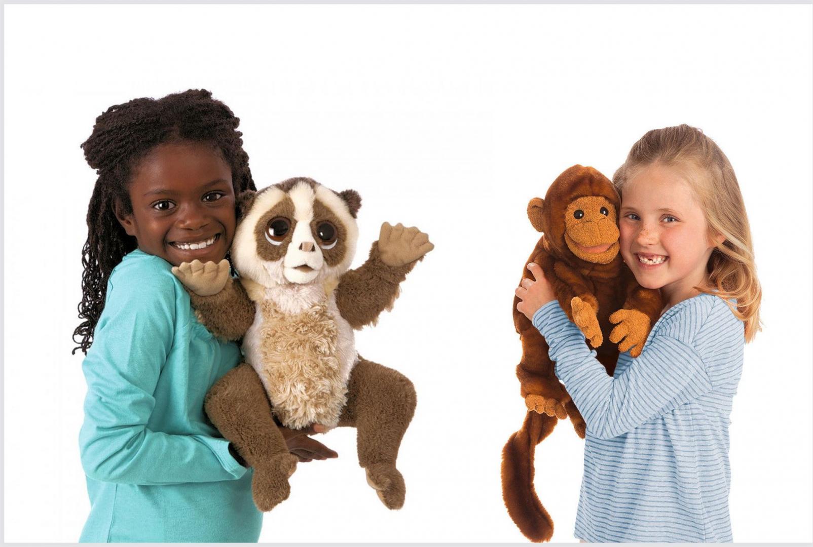 Folkmanis Handpuppen - Affen - Die pädagogisch wertvollen und sehr robusten Tier-Handpuppen original Folkmanis sind bei den Kindern sehr beliebt. Handpuppen - original Folkmanis - Affen