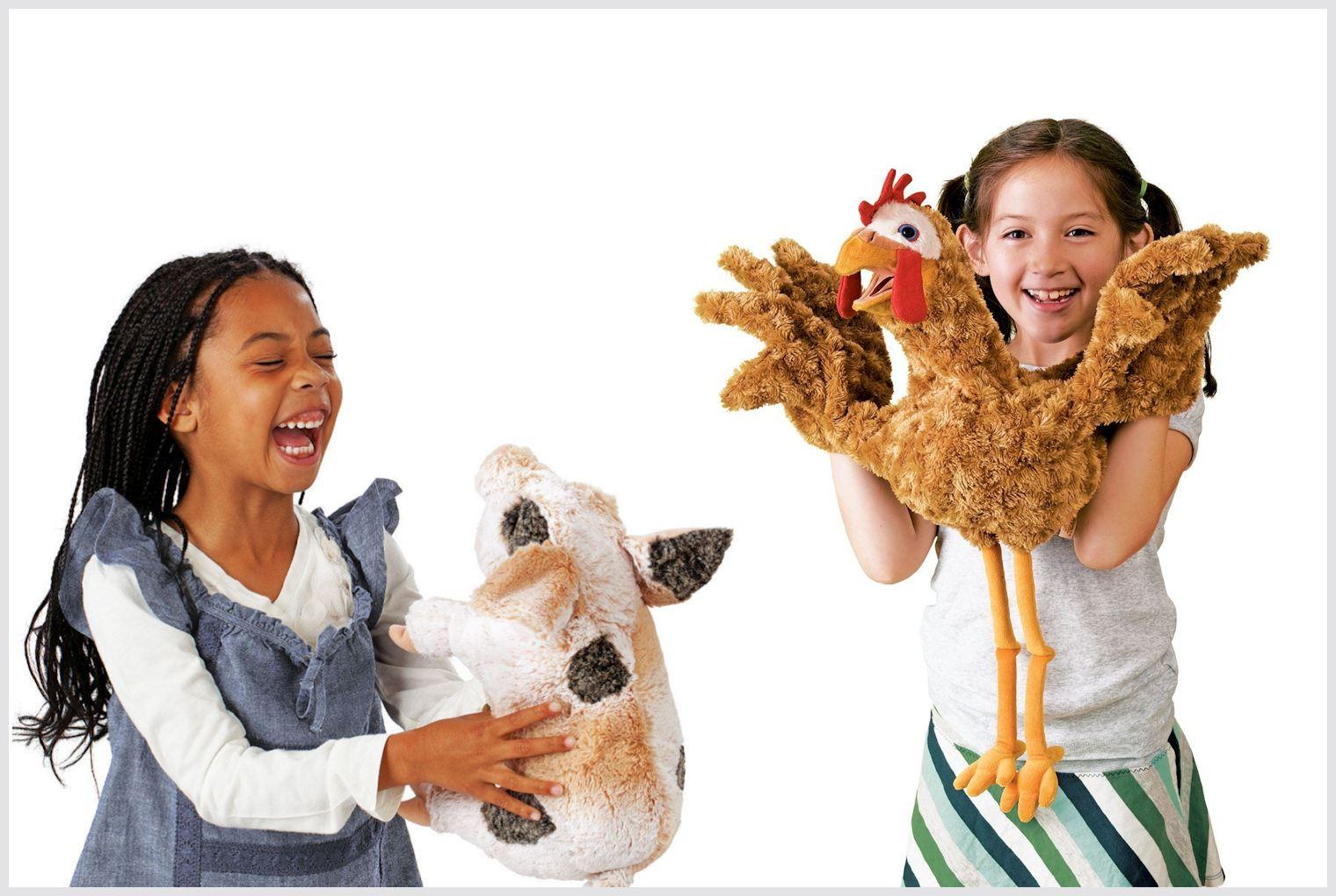 Folkmanis Handpuppen Bauernhof - Die pädagogisch wertvollen und sehr robusten Tier-Handpuppen original Folkmanis sind bei den Kindern sehr beliebt. Handpuppen - original Folkmanis - Bauernhof