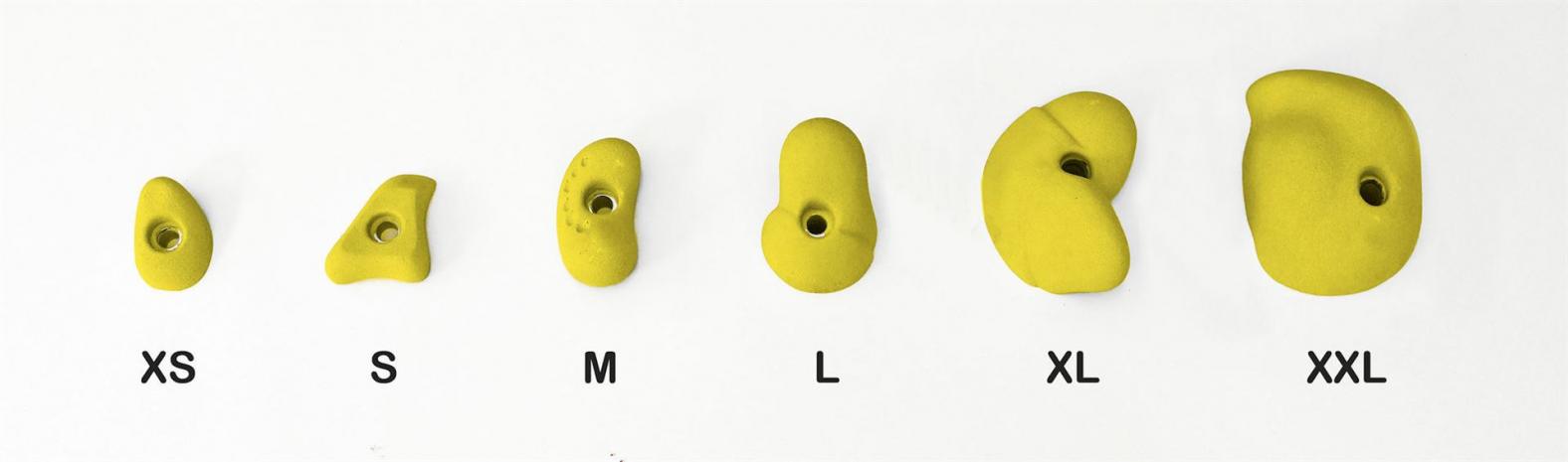 Klettergriffe in der Größe von 6 cm bis 18 cm