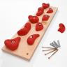 Trainingsboard Leicht - rot - stabiles Kletterboard mit 9/10 Klettergriffen