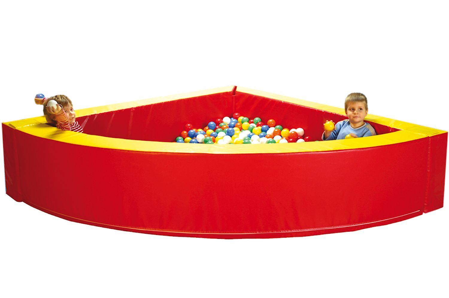 Viertelkreis-Ballbad groß - rot - - Hier finden reichlich Kinder Platz um sich auszutoben oder einfach im großen Bällemeer zu versinken. Viertelkreis-Ballbad groß - rot - Außenmaß Ballbad: Radius ca. 200 cm