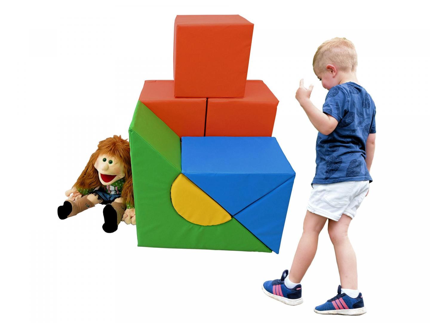 Angebot Bausteinsatz MAXI - 7-teilig - Mit den Großbausteinen aus Schaumstoff wird die Motorik der Kinder auf eine sehr spielerische Art geschult. Angebot Bausteinsatz MAXI - 7-teilig - für Kinder ab 4 Jahren