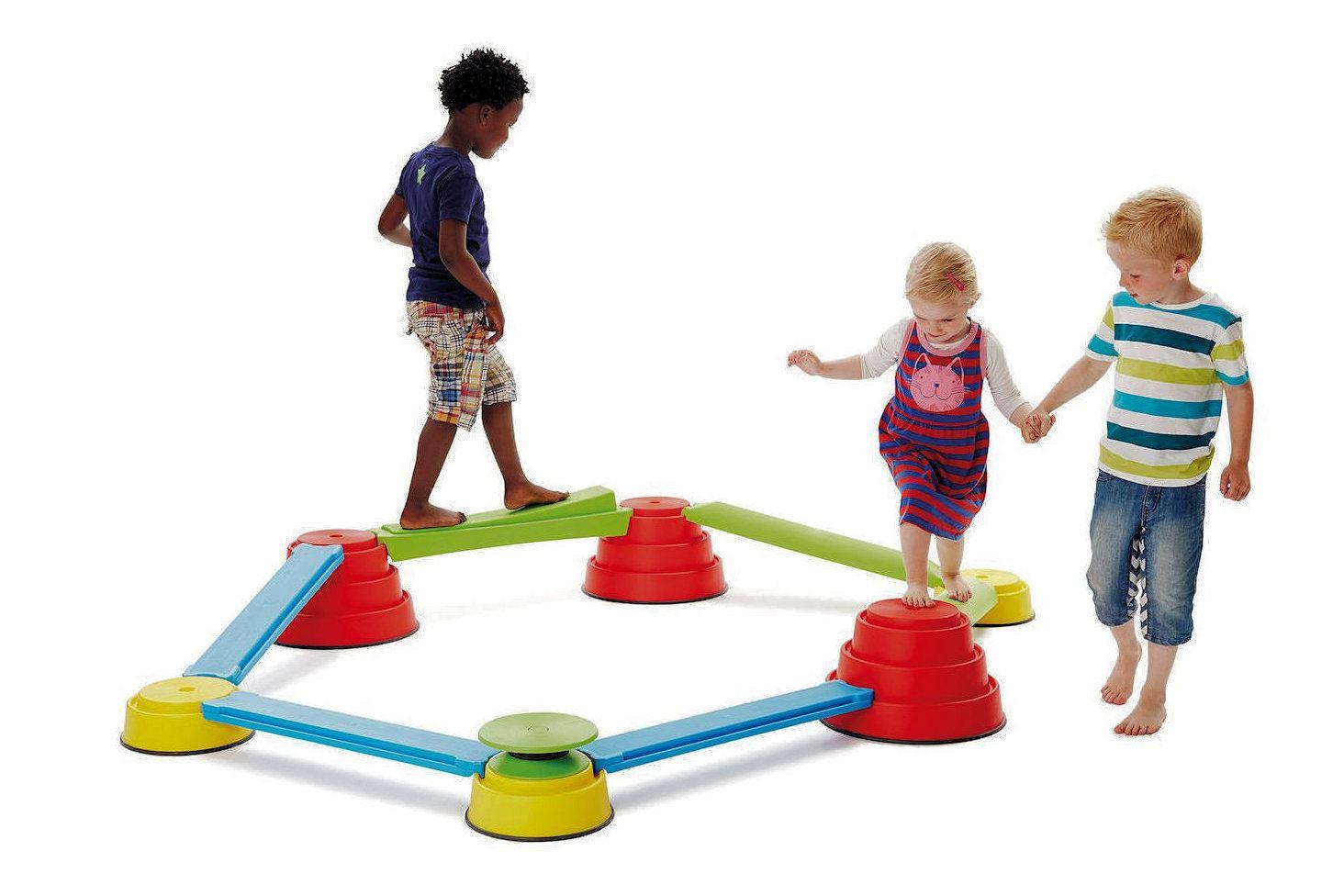 Build N'Balance - Medium Set - Balancierstrecke - Ein gelungener spannender Balanceparcour von GONGE, der den Gleichgewichtssinn der Kinder herausfordert. Build N'Balance - Medium Set - Balancierstrecke, Balanceparcour