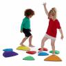 Fluss-Steine-Set für Kinder - Ziel ist es, von Stein zu Stein zu springen, ohne den Boden zu berühren!