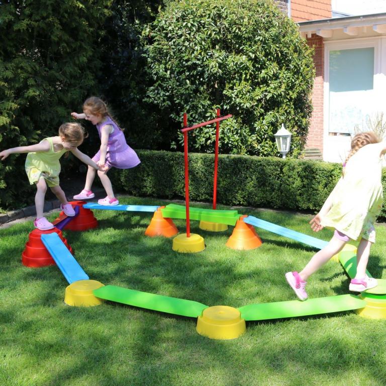 Build N' Balance - Outdoor im Garten - fördert den Gleichgewichtssinn der Kinder