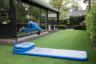 AirTrack Base-Home-Set-blau - im Garten - 3-teiliges Air Track Factory Set + Fußpumpe