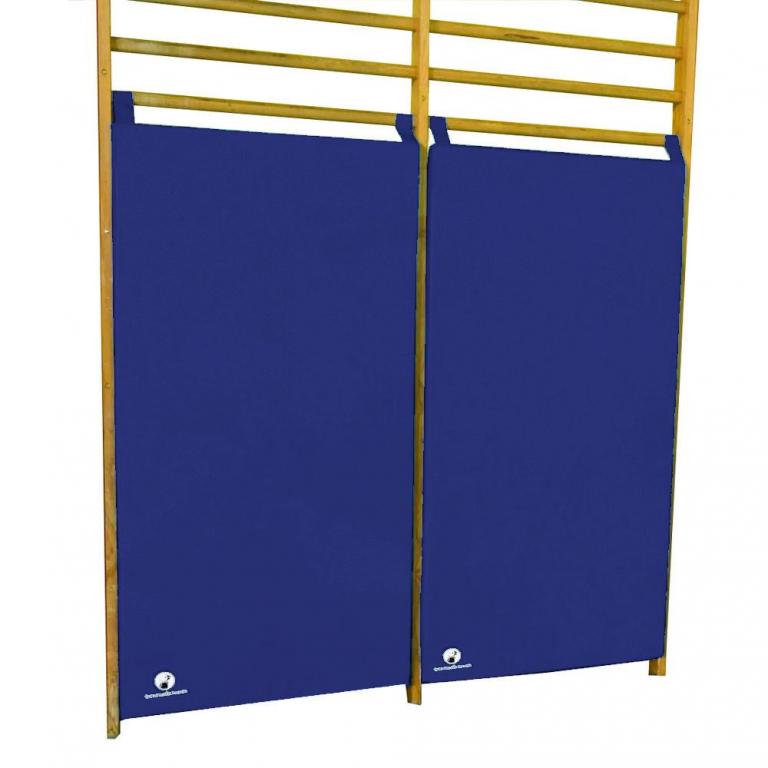 Prallschutzmatte-Sprossenwand-dunkelblau - für mehr Sicherheit in Turnhallen