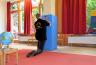 Säulenschutz - Montage - hellblau - Schutzpolster für rechteckige Säulen