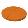 Weichbodenmatte rund 4-teilig - orange - Unsere runde Weichbodenmatte besteht aus vier Viertelkreisen, welche sich dank stabiler Klettverbindungen an den Laschen miteinander verbinden lassen. 
