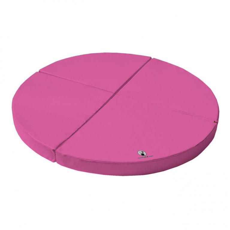 Weichbodenmatte rund 4-teilig - pink - Unsere runde Weichbodenmatte besteht aus vier Viertelkreisen, welche sich dank stabiler Klettverbindungen an den Laschen miteinander verbinden lassen. 