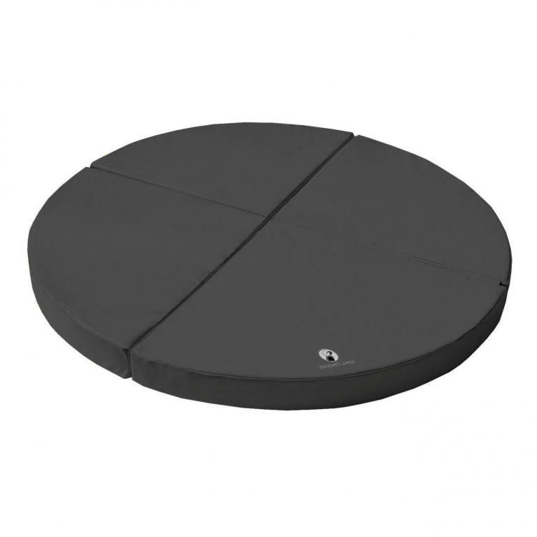 Weichbodenmatte rund 4-teilig - schwarz - Unsere runde Weichbodenmatte besteht aus vier Viertelkreisen, welche sich dank stabiler Klettverbindungen an den Laschen miteinander verbinden lassen. 