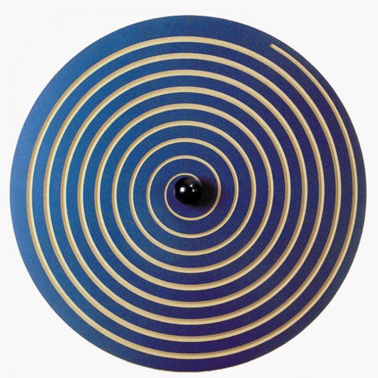 Wandkreisel Spirale - blau - runde Schwungscheibe aus farbig beschichtetem MDF-Holz