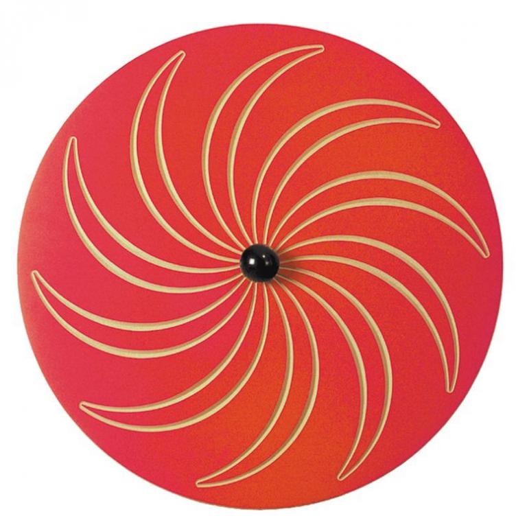 Wandkreisel Spirale - rot - runde Schwungscheibe aus farbig beschichtetem MDF-Holz