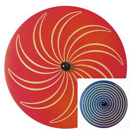 Wandkreisel Spiralen - runde Schwungscheibe aus farbig beschichtetem MDF-Holz