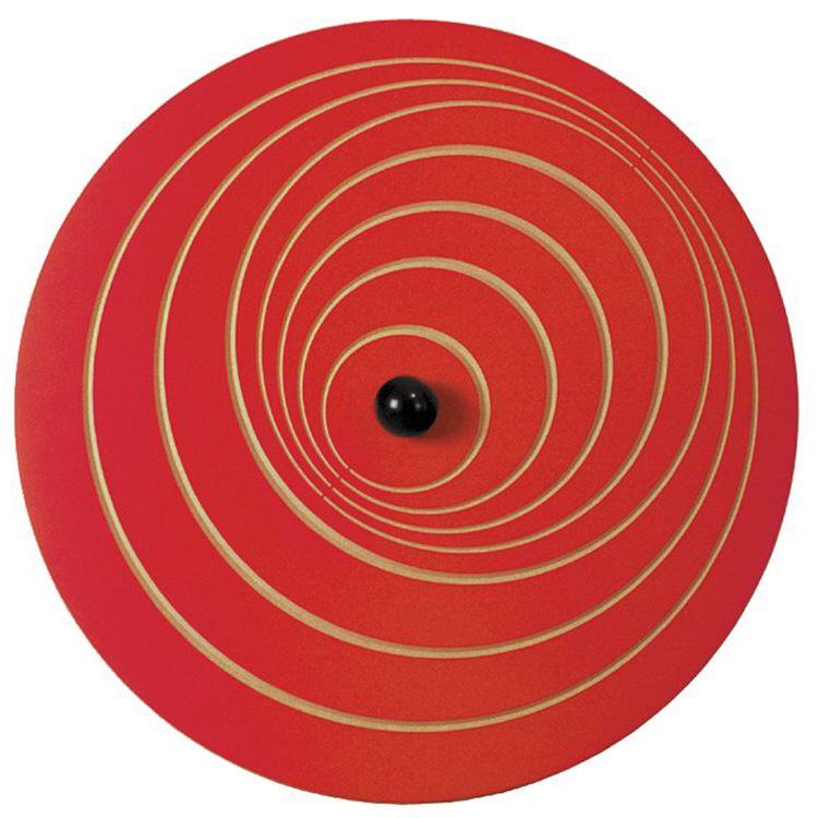 Wandkreisel - Welle - rot - runde Schwungscheibe aus farbig beschichtetem MDF-Holz